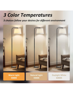 Lámpara de Pie AKASUKI LT-1125 con 3 Temperaturas de Color 2