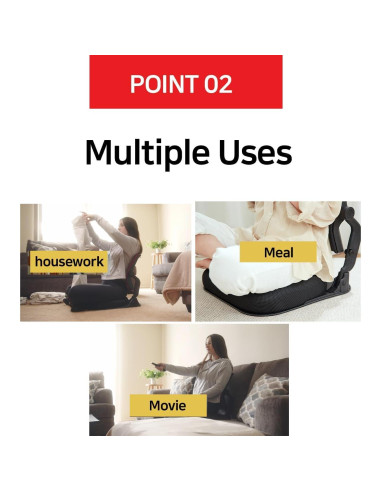 Silla de Suelo Plegable HiHip con Soporte para Espalda Vino