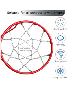 Red de Baloncesto Dakzhou LQW-002 Acero Inoxidable 450x450cm 2