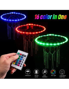 Luces LED para Aro de Baloncesto Waybelive, Control Remoto, 16 Colores 2