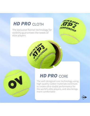 Bolas de Tenis DUNLOP ATP Extra Duty - 72 Bolas