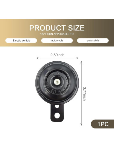 Silbato de Caracol Yumfugu 12V Universal Negro 125dB