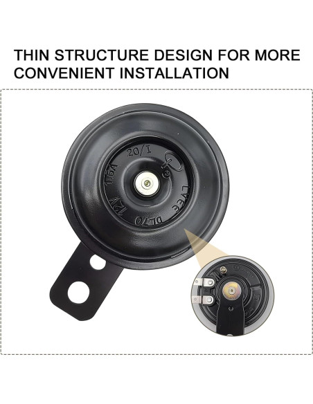 Silbato de Caracol Yumfugu 12V Universal Negro 125dB