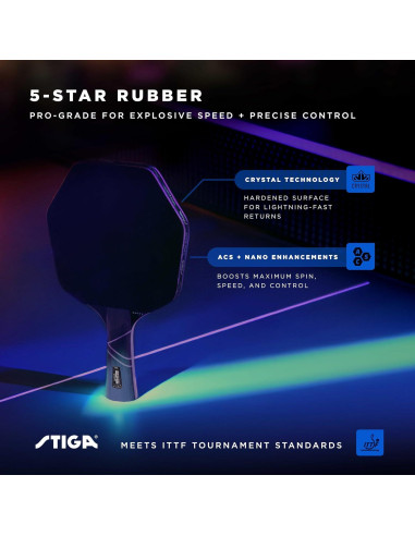 Paleta de Ping Pong STIGA Cybershape Eclipse - 5 Capas, 2.0 mm