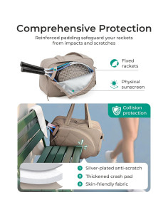 Bolsa de Gimnasio de Tenis BAGSMART Gris Claro 35L 2