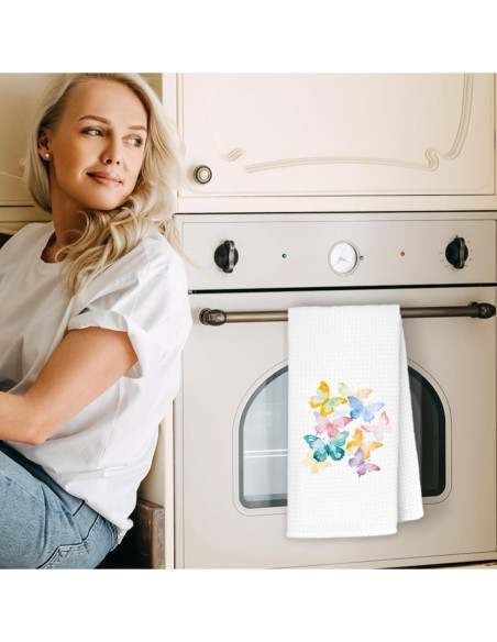 Toallas de Cocina Exqcom Mariposa 40x60 cm Decorativas