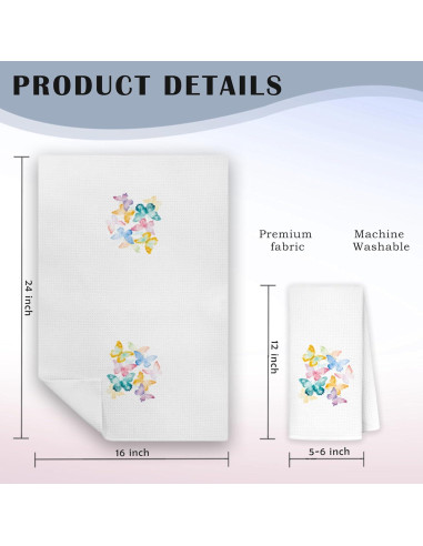 Toallas de Cocina Exqcom Mariposa 40x60 cm Decorativas