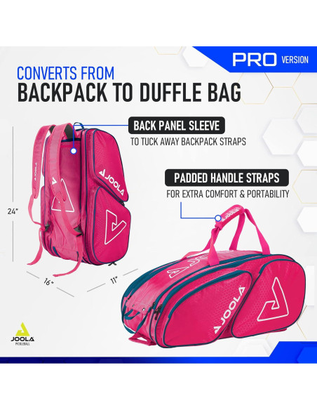 Bolsa de Pickleball JOOLA Tour Elite Pro - Mochila Duffle 12 Compartimentos