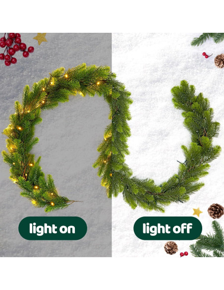 Guirnalda Navideña de Pino Norfolk 2.74 m con Luz LED Noiclub