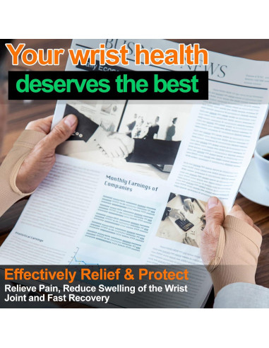 Guantes de Compresión MGANG para Muñeca Unisex Beige L