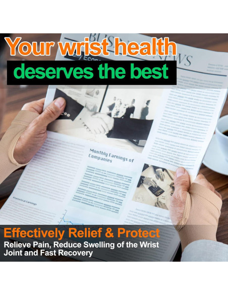 Guantes de Compresión MGANG para Muñeca Unisex Beige L