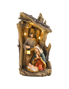 Conjunto de Natividad MUMTOP con Pesebre y Luces LED 29 cm