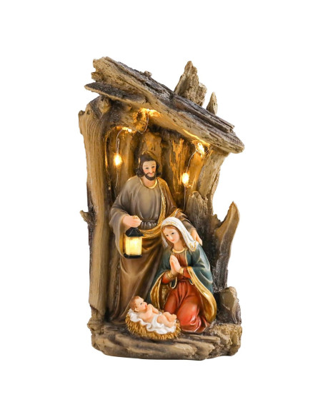 Conjunto de Natividad MUMTOP con Pesebre y Luces LED 29 cm