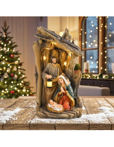 Conjunto de Natividad MUMTOP con Pesebre y Luces LED 29 cm 2