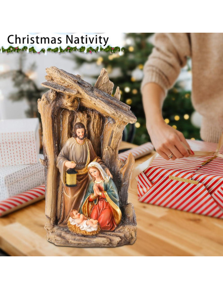 Conjunto de Natividad MUMTOP con Pesebre y Luces LED 29 cm