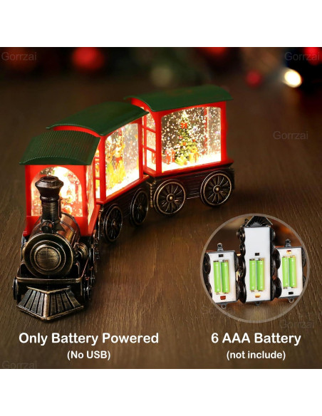 Globo de Nieve de Tren Gorrzai con Temporizador 6H y Luces