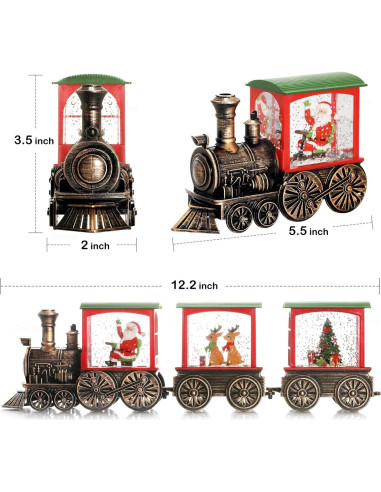 Globo de Nieve de Tren Gorrzai con Temporizador 6H y Luces