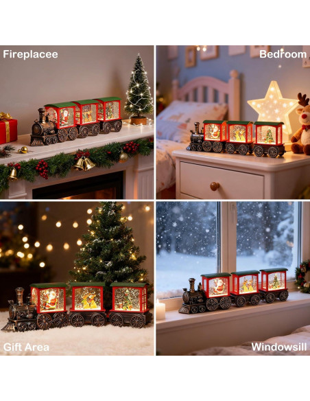 Globo de Nieve de Tren Gorrzai con Temporizador 6H y Luces