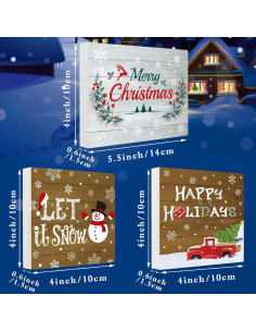3 Piezas Señales de Madera Jetec para Decoración de Navidad 2