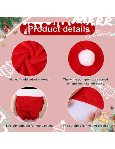 Juego de 4 Fundas de Silla Navideñas Vellibring Terciopelo