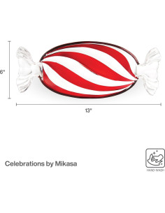 Plato de Caramelo Mikasa 34.9 cm Vidrio Festivo Navidad 2