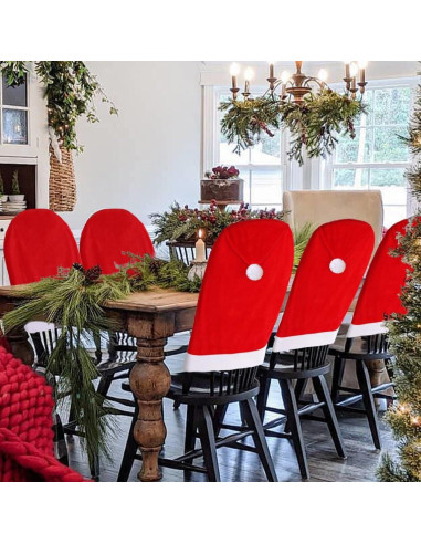 Juego de 4 Fundas de Silla Navideñas Vellibring Terciopelo