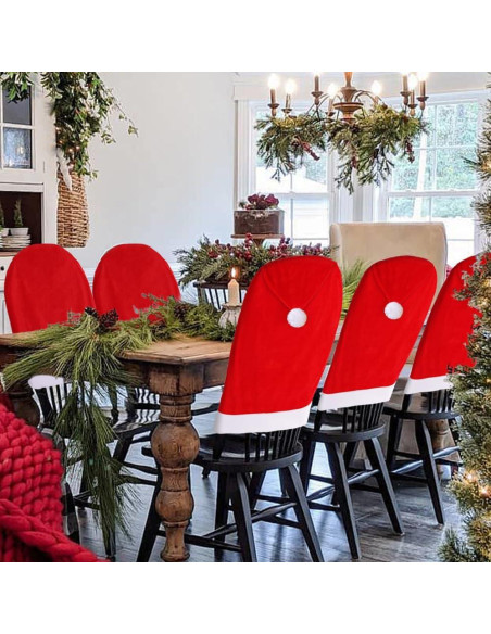 Juego de 4 Fundas de Silla Navideñas Vellibring Terciopelo