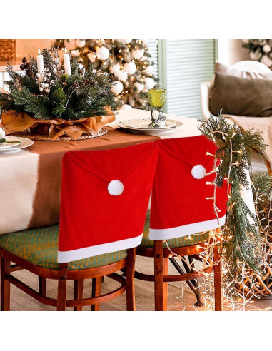 Juego de 4 Fundas de Silla Navideñas Vellibring Terciopelo