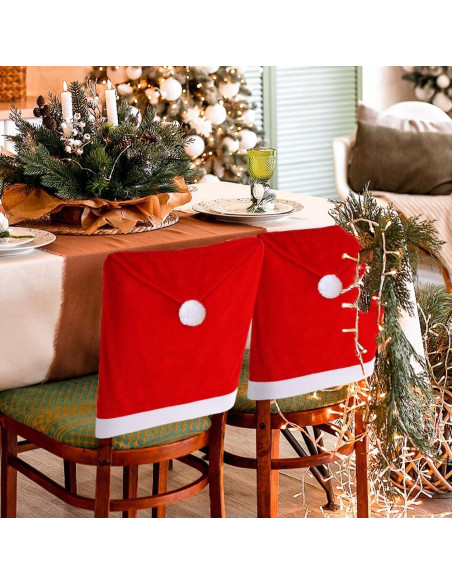 Juego de 4 Fundas de Silla Navideñas Vellibring Terciopelo