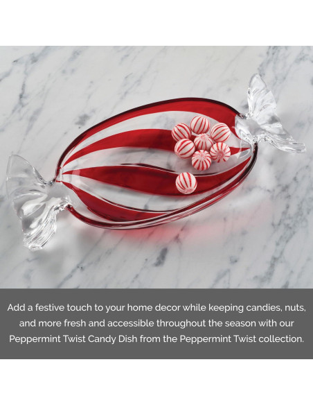 Plato de Caramelo Mikasa 34.9 cm Vidrio Festivo Navidad