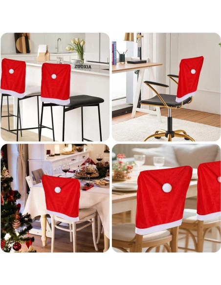 Juego de 4 Fundas de Silla Navideñas Vellibring Terciopelo