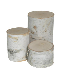 Set de 3 Pilares de Abedul Blanco Wilson - 7.6, 12.7 y 17.8 cm