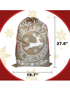 Sacos de Navidad Hooin 50x70cm Yute Reutilizables Paquete de 2 2