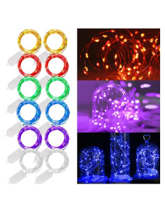Luces de Hadas a Batería WATERGLIDE 12 Pcs 2.12m 20 LED Multicolor