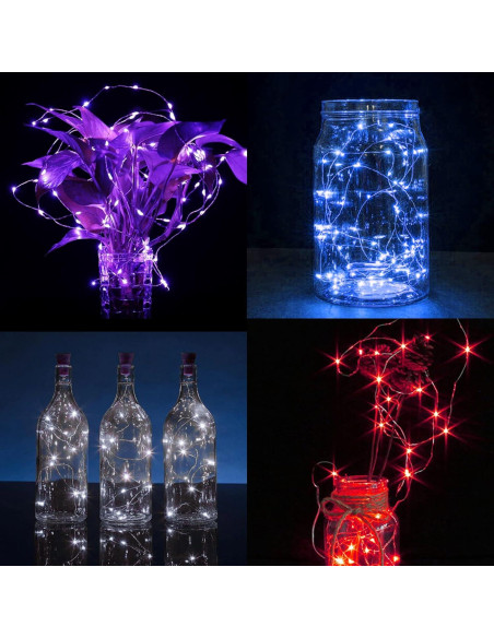 Luces de Hadas a Batería WATERGLIDE 12 Pcs 2.12m 20 LED Multicolor