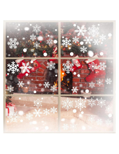 Adhesivos de Ventana de Copos de Nieve Afmivs 321pcs Decoración Navidad