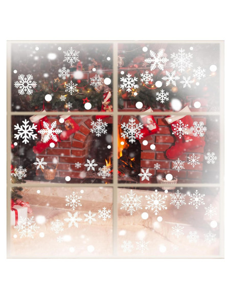 Adhesivos de Ventana de Copos de Nieve Afmivs 321pcs Decoración Navidad