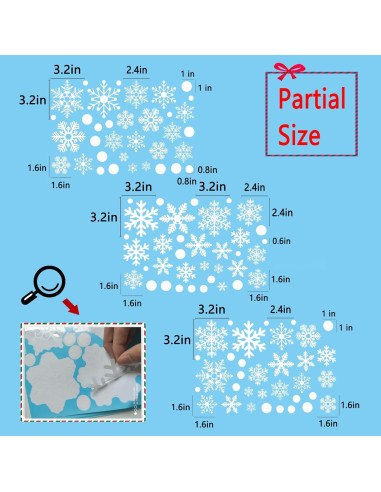 Adhesivos de Ventana de Copos de Nieve Afmivs 321pcs Decoración Navidad