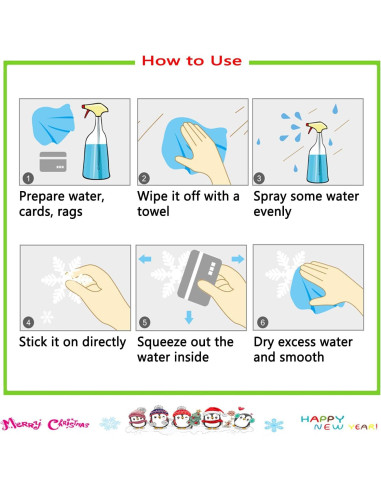 Adhesivos de Ventana de Copos de Nieve Afmivs 321pcs Decoración Navidad