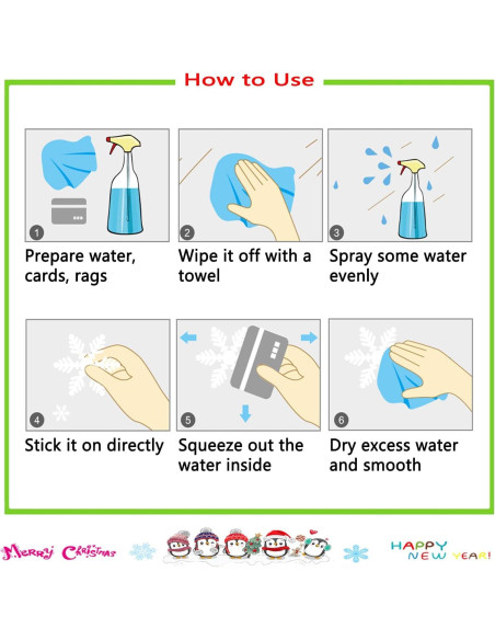 Adhesivos de Ventana de Copos de Nieve Afmivs 321pcs Decoración Navidad