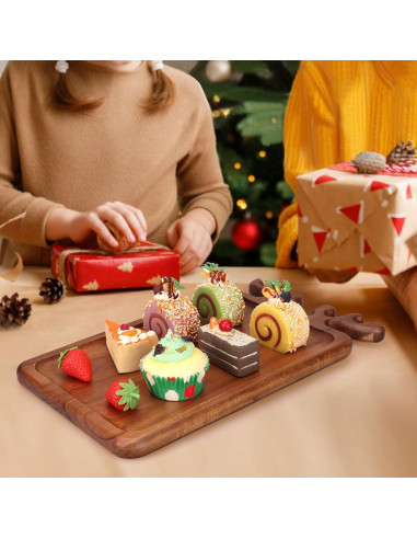 Bandeja de Navidad Renawe de Madera Acacia 35.56x20.32cm