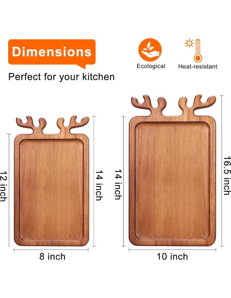 Bandeja de Navidad Renawe de Madera Acacia 35.56x20.32cm