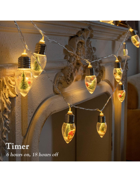 Luces de Cuerda de Bombillas YOLIGHT 1.98m 10 LED Navidad