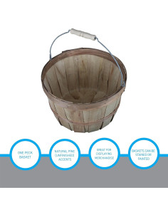 Cesta de Madera SSWBasics - Juego de 3 - 28 cm Diámetro 2