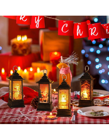 Lámparas Decorativas Navideñas LED JEDAWN 4 PCS 2.54 cm