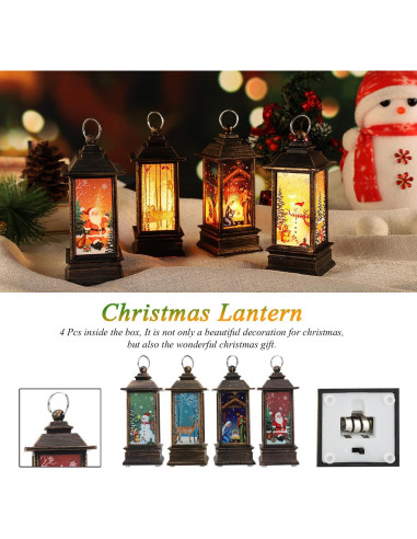 Lámparas Decorativas Navideñas LED JEDAWN 4 PCS 2.54 cm
