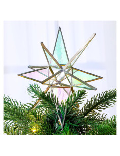 Estrella Morava 17.78 cm Vertintong Adorno Navidad Blanco