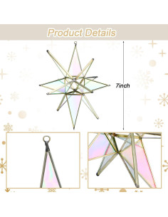 Estrella Morava 17.78 cm Vertintong Adorno Navidad Blanco 2