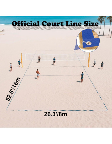 Conjunto de Línea de Cancha de Voleibol de Playa Enjoyard 16x8m
