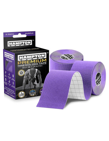 Cinta de Kinesiología Hampton Adams 2-Pack Púrpura